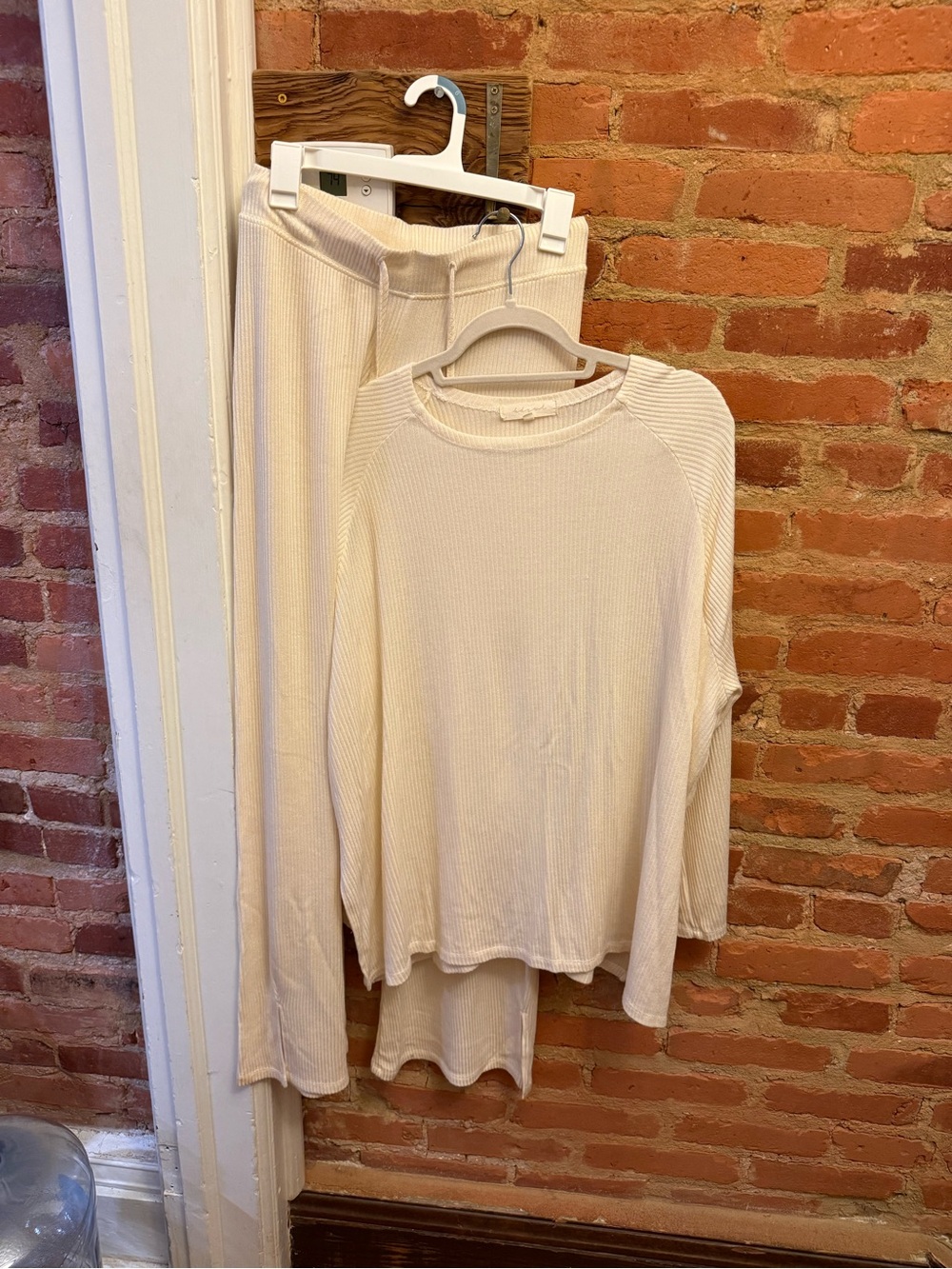 How Do You Wear That Cream Ribbed Knit Loungewear Set - Top & Pants